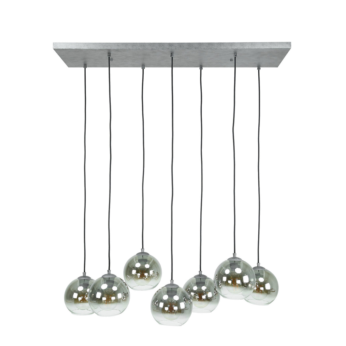Hanglamp Bubble Shaded 7L oud zilver, detail van het materiaal