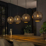 Hanglamp 4L Zip | Zwart Metaal