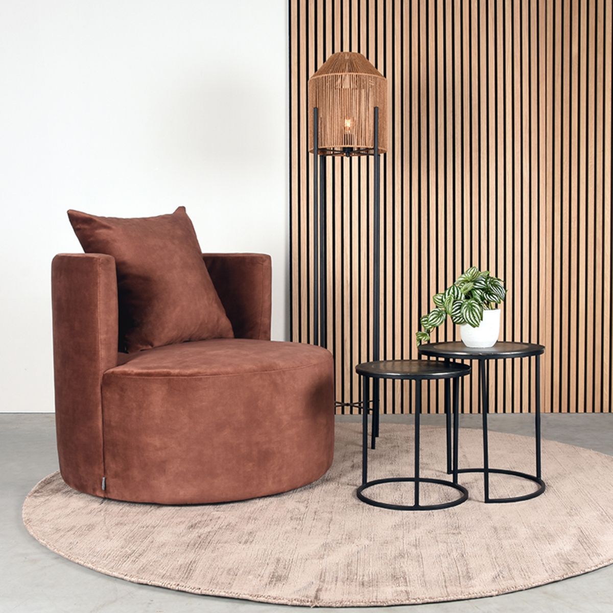 Fauteuil Evy | Velours Rust