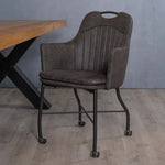 grijze eetkamerstoel floria met wieltjes