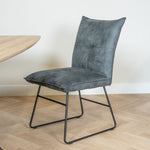 grijze eetkamerstoel ivo clyde zonder armleuning en met hoge rugleuning