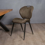 industriele eetkamerstoel jim army groen