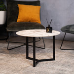 Marmeren Salontafel Rond 60 Mat Wit