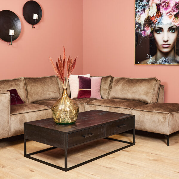 zwarte salontafel met lades liv collectie