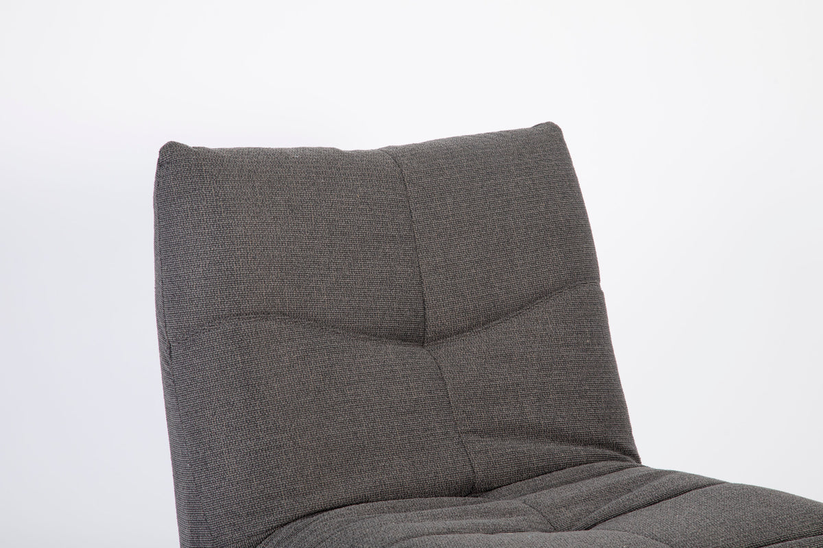 Relaxfauteuil Lazy | Grijs Stof — Zijaanzicht - witfoto