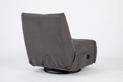 Relaxfauteuil Lazy | Grijs Stof — Achteraanzicht - witfoto