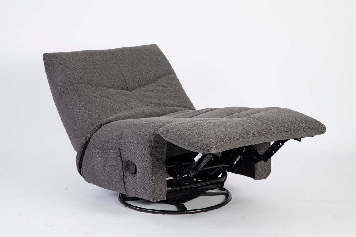Relaxfauteuil Lazy | Grijs Stof — Zijaanzicht - witfoto