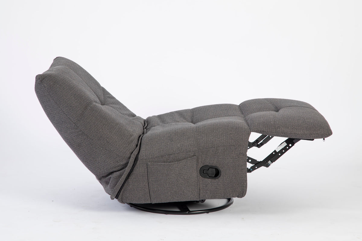 Relaxfauteuil Lazy | Grijs Stof — Zijaanzicht - witfoto