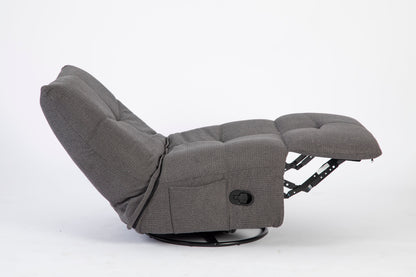 Relaxfauteuil Lazy | Grijs Stof — Zijaanzicht - witfoto