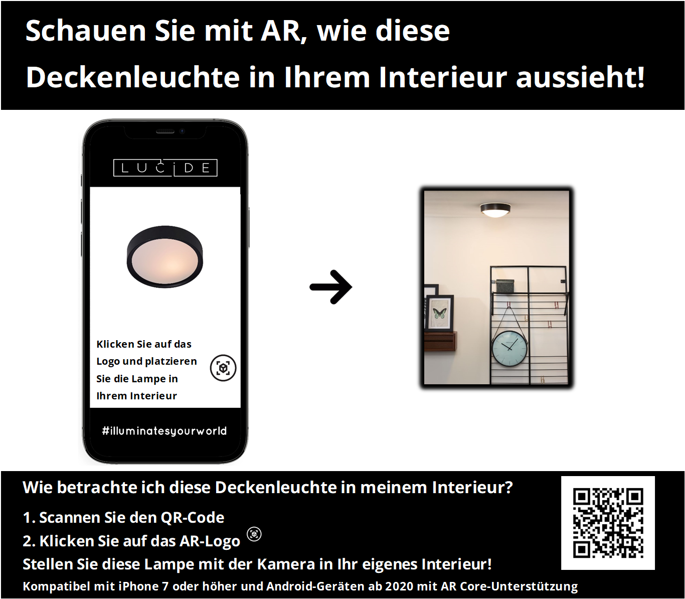 Plafonnière Lex | Ø 25 cm | Zwart