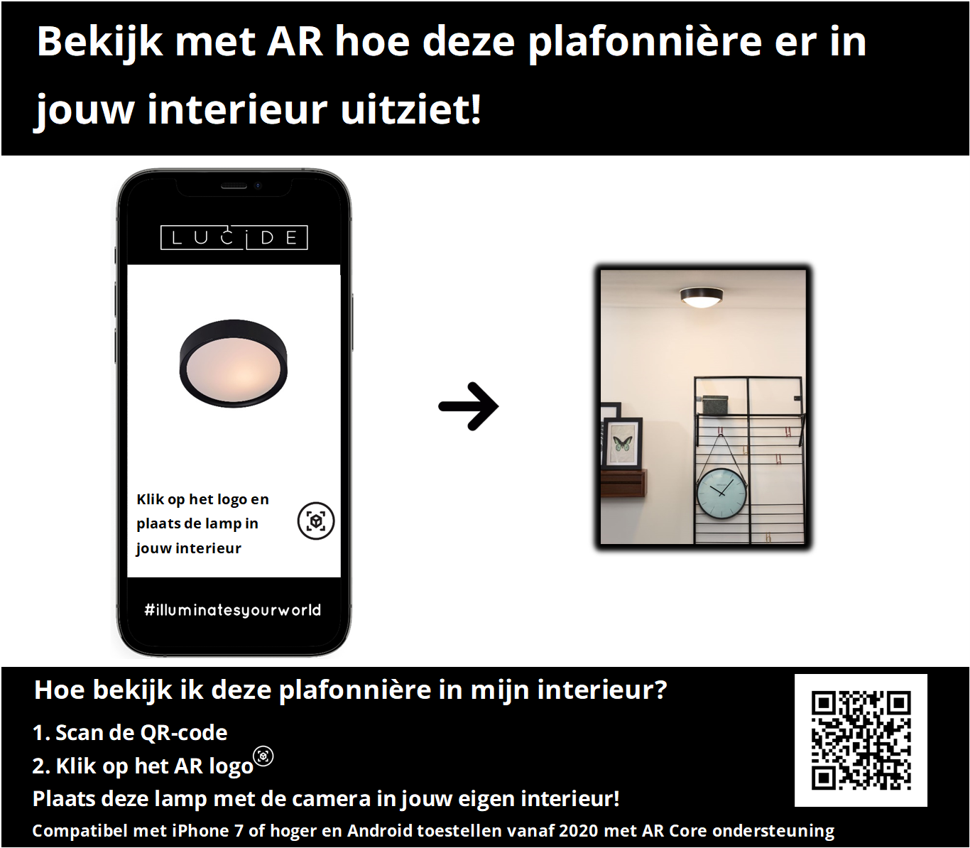 Plafonnière Lex | Ø 25 cm | Zwart