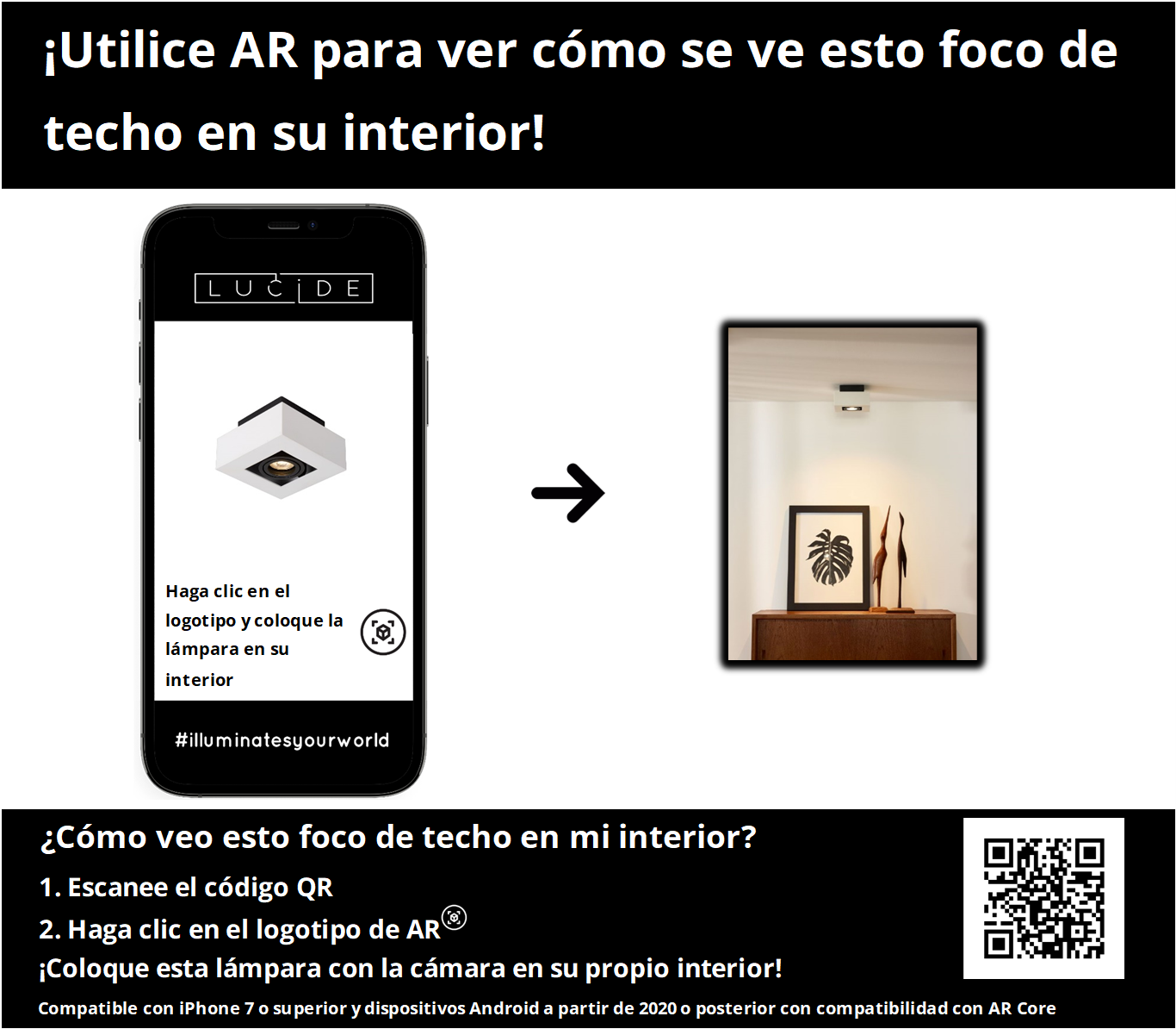 Plafondspot Xirax | 1-Lichts | LED Dim to warm | Wit Metaal