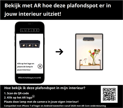 Plafondspot Xirax | LED Dim to warm | Zwart Metaal