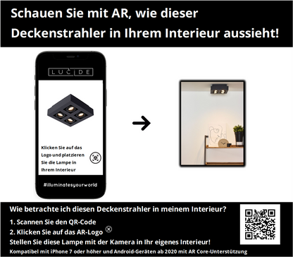 Plafondspot Xirax | LED Dim to warm | Zwart Metaal