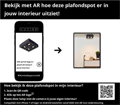 Plafondspot Xirax | LED Dim to warm | Zwart Metaal