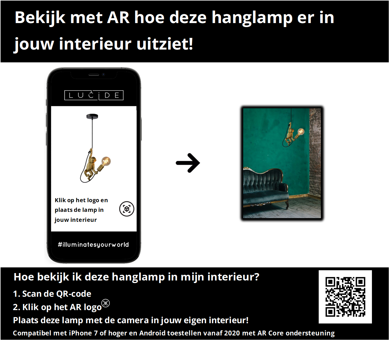 Hanglamp Extravaganza Chimp | Zwart