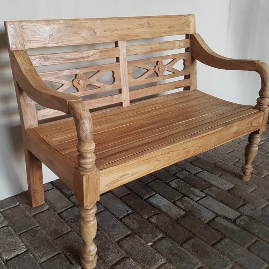 Tuinbank Station Kasar | Naturel Teakhout