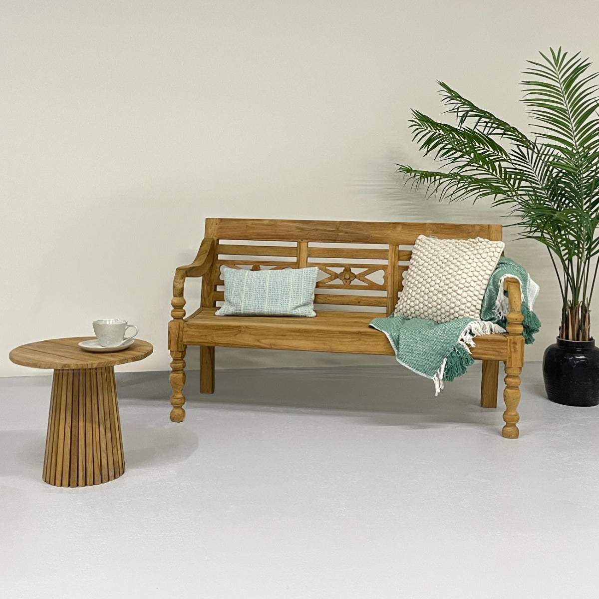 Tuinbank Station Kasar | Naturel Teakhout