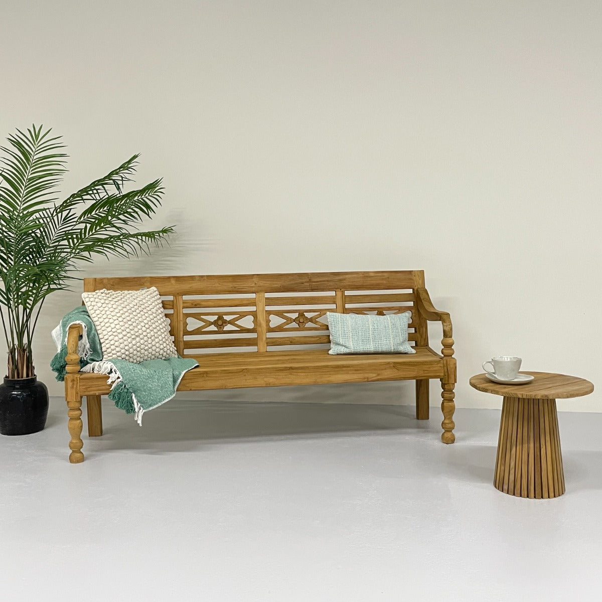 Tuinbank Station Kasar | Naturel Teakhout