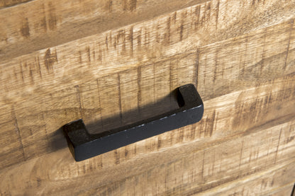 Dressoir Nairobi bruin mangohout 210 cm, detail van het materiaal