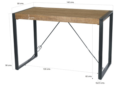 Bartafel Nairobi bruin mangohout, maatvoering met afmetingen