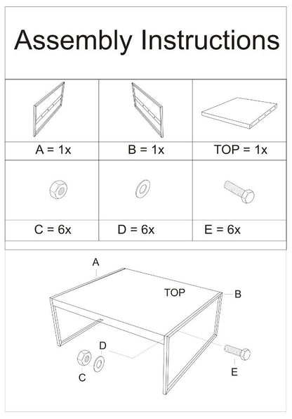 Salontafel Nairobi mangohout 110 x 60 cm, infographic
