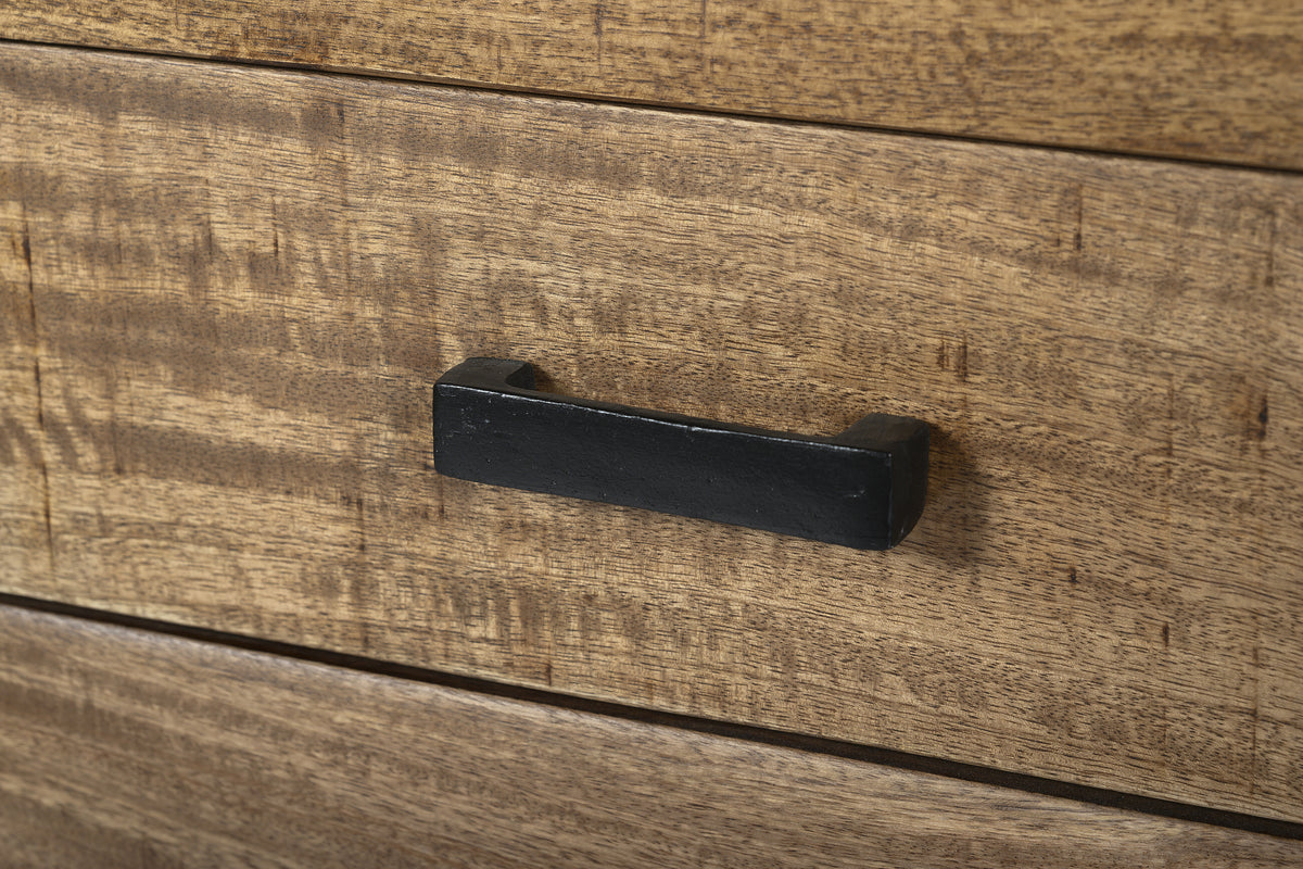 Dressoir Nairobi bruin mangohout 180 cm, detail van het materiaal