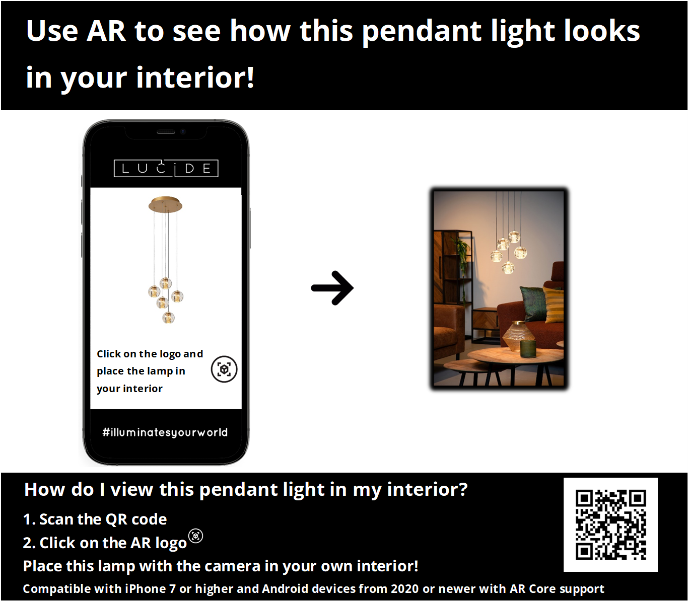 Hanglamp Dilenko | 5 hangend | Goud