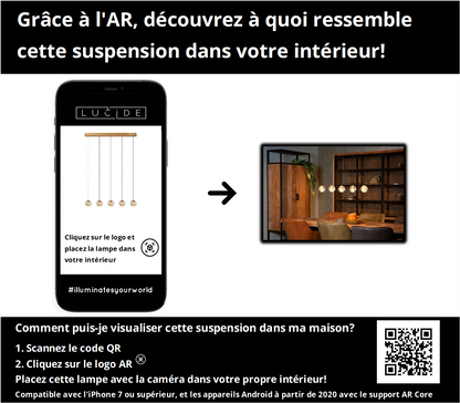 Hanglamp Dilenko | 5 op rij | Goud