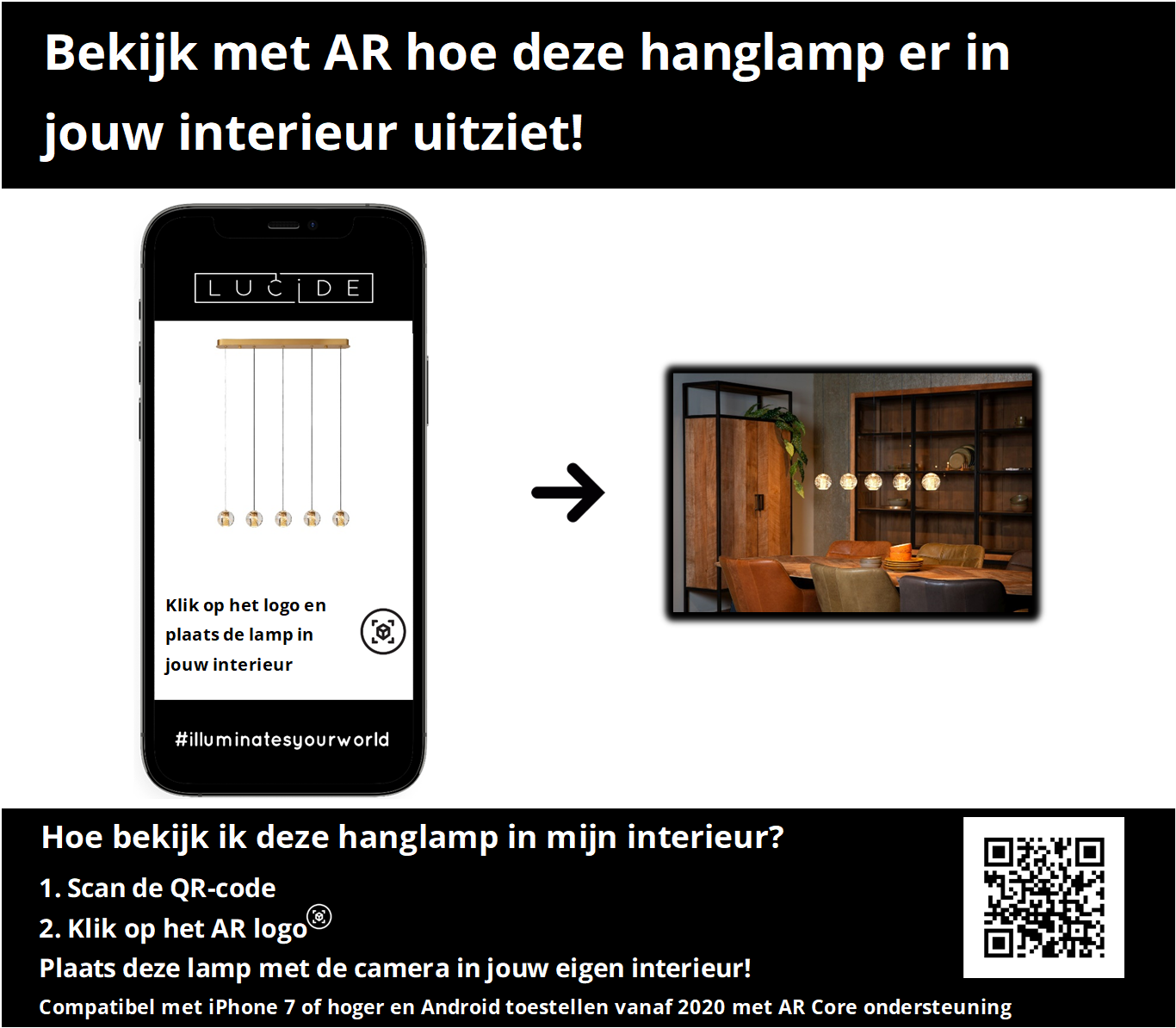 Hanglamp Dilenko | 5 op rij | Goud