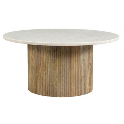 Salontafel Brix Nova | Rond | Wit Marmer Mangohout