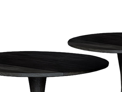 Salontafel Brix Vivian rond zwart mangohout, detail van het materiaal