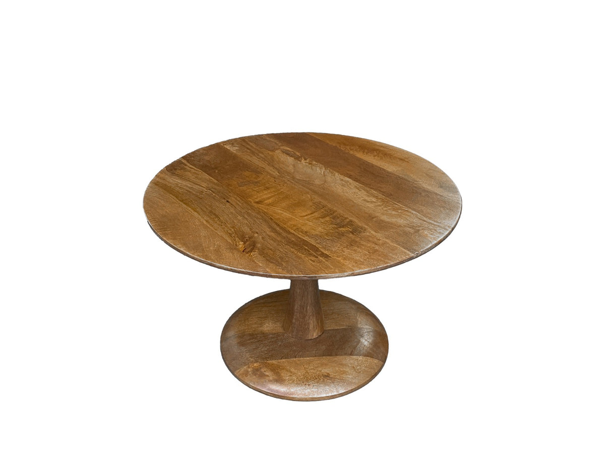 Salontafel Brix Vivian 60 cm naturel mangohout, vooraanzicht op witte achtergrond