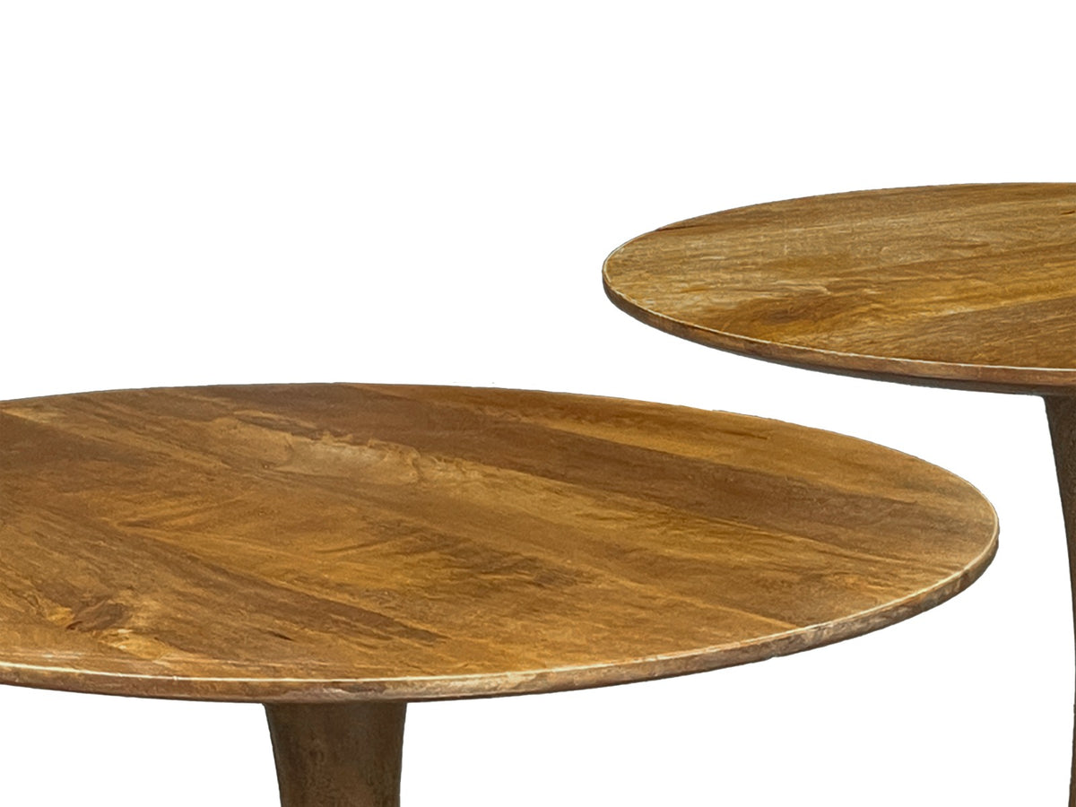 Salontafel Brix Vivian 60 cm naturel mangohout, detail van het materiaal