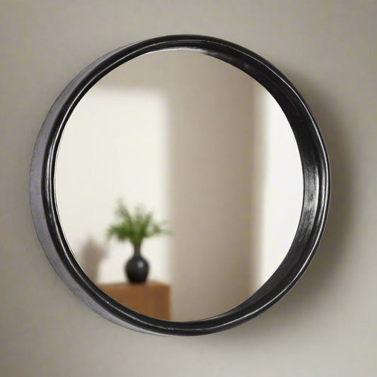 Spiegel Brix | Zwart Mangohout