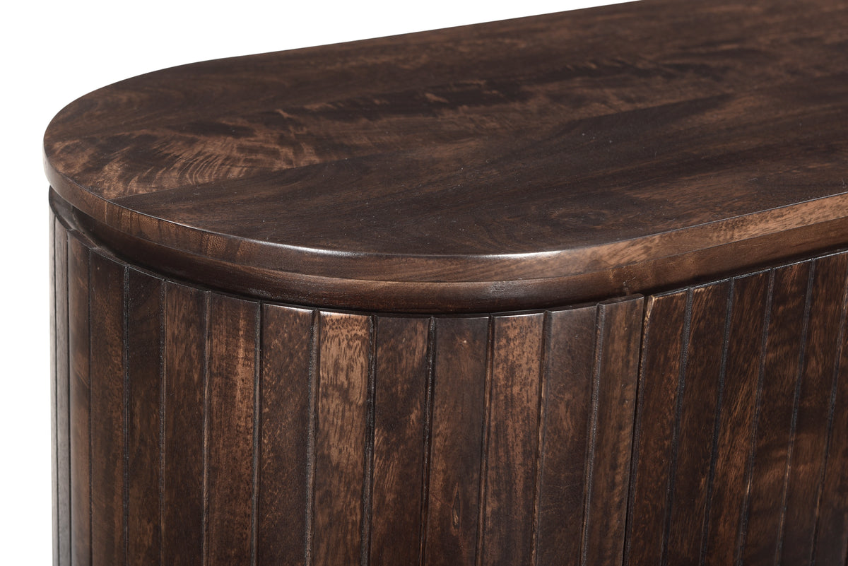 Dressoir Noor walnoot mangohout, detail van het materiaal