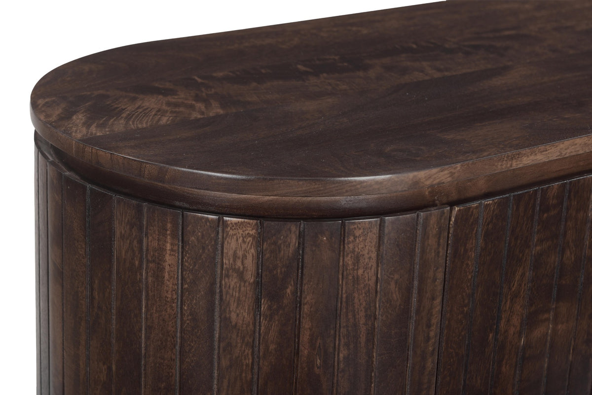 Dressoir Noor walnoot mangohout, detail van het materiaal