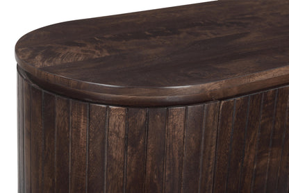 Dressoir Noor walnoot mangohout, detail van het materiaal