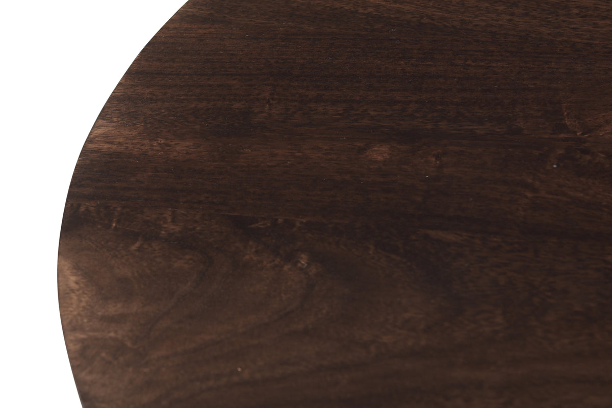 Salontafel Salvator mangohout walnoot, detail van het materiaal