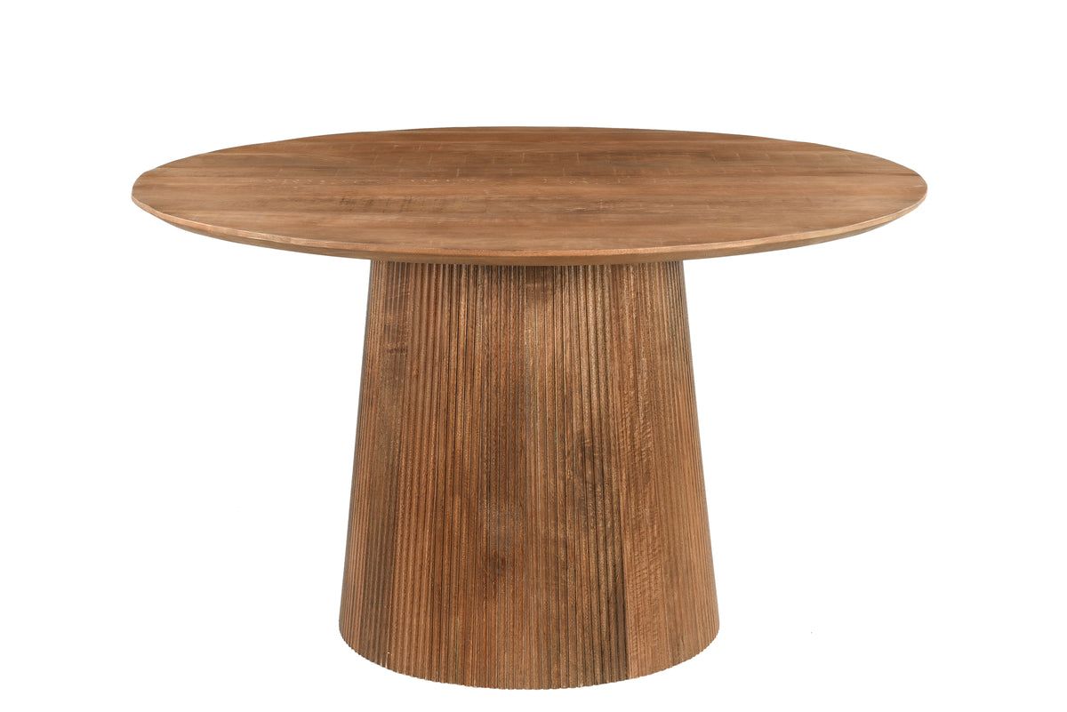 Eettafel Salvator naturel mangohout, vooraanzicht op witte achtergrond