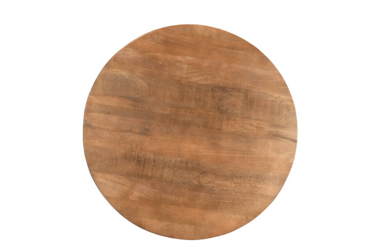 Eettafel Salvator naturel mangohout, bovenaanzicht op witte achtergrond