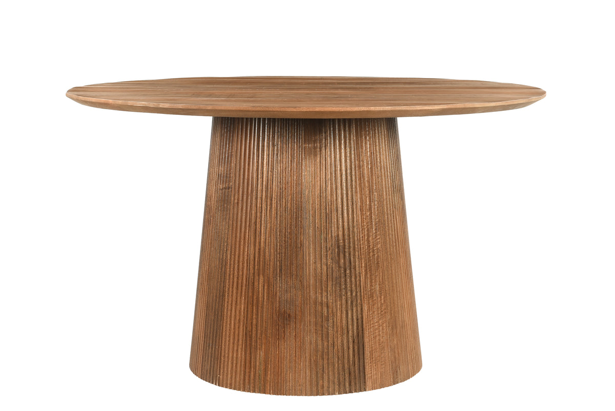 Eettafel Salvator naturel mangohout, vooraanzicht op witte achtergrond