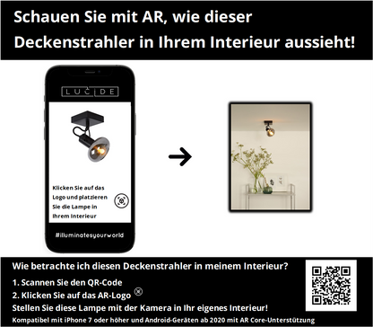 Plafondspot Madee | 1-Lichts | Zwart Metaal