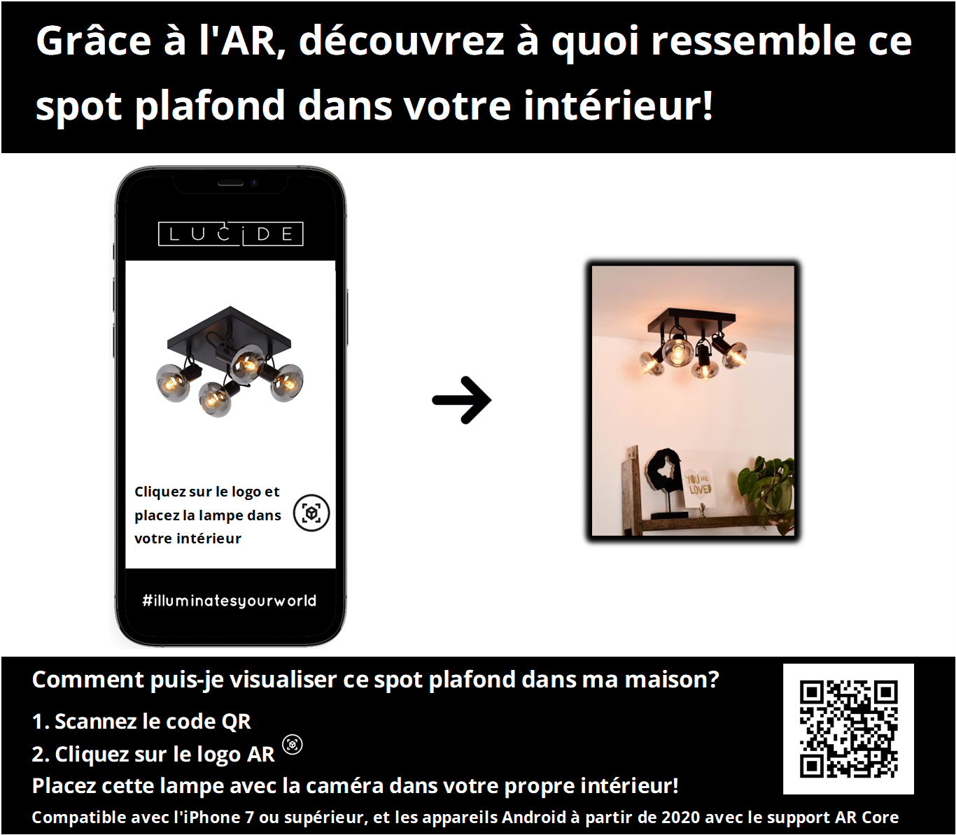 Plafondspot Madee | 4-Lichts | Zwart Metaal