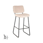 Barkruk Noah | Horecahoogte | Naturel Ribcord | Magazijn leegverkoop