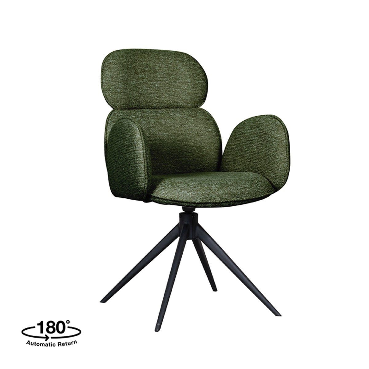 Eetkamerstoel Vidar | Groen Bouclé