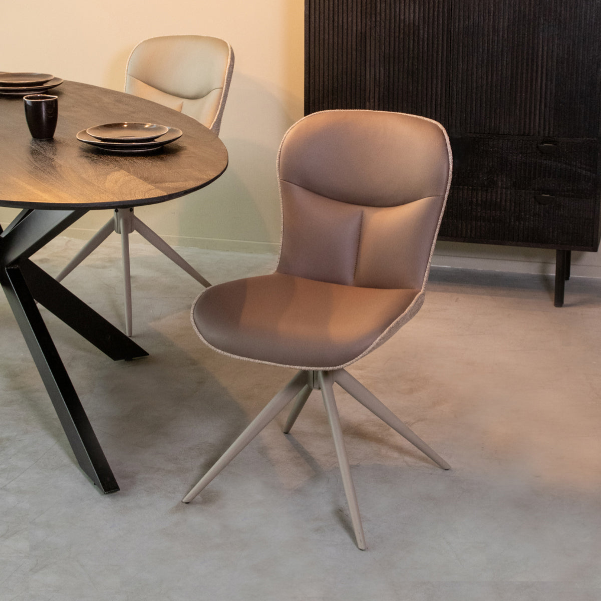 Eetkamerstoel Thorben | Bruin Microvezel