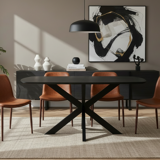 Eettafel Blake | Zwart Mangohout
