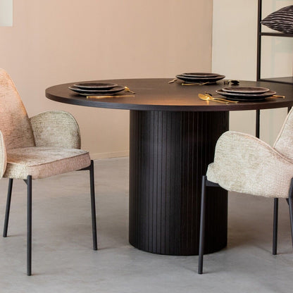 Eettafel Oliva | Rond | Zwart Eikenhout