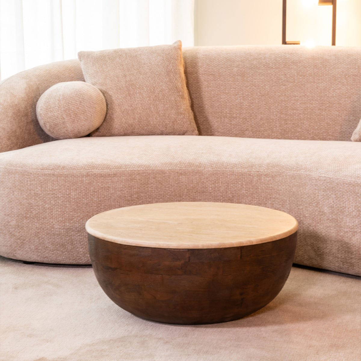 Salontafel Bowl | Bruin Travertin